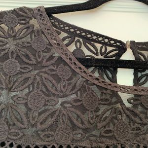 Anthropologie Meadow Rue black top lace detail